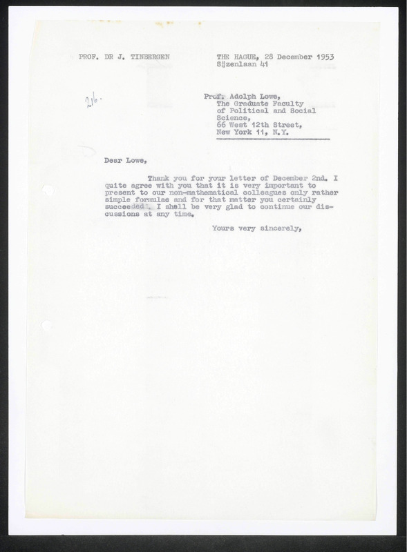 Letter to A. Lowe
