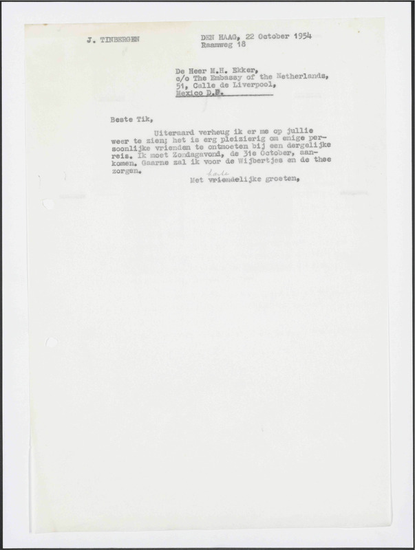 Letter to M.H. Ekker