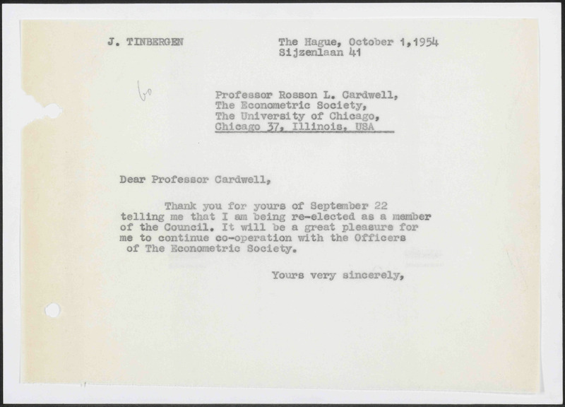 Letter to R.L. Cardwell