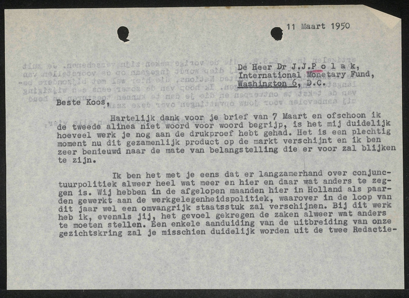 Letter to J.J. Polak