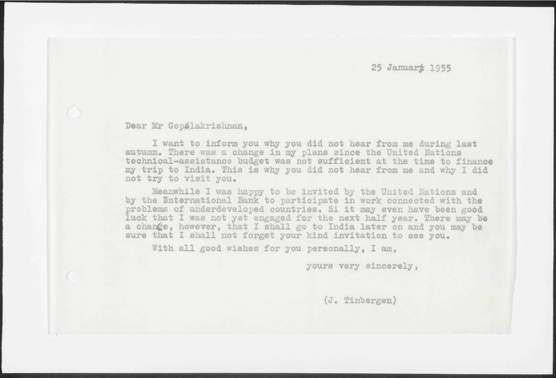 Letter to P.K. Gopalakrishnan