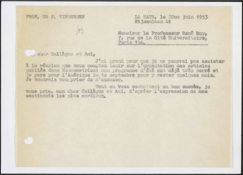 Letter to R. Roy