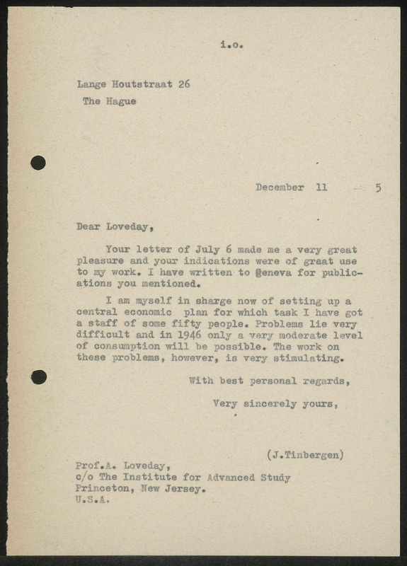 Letter to A. Loveday