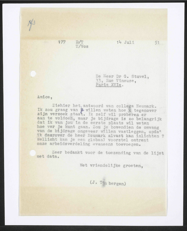 Letter to G. Stuvel
