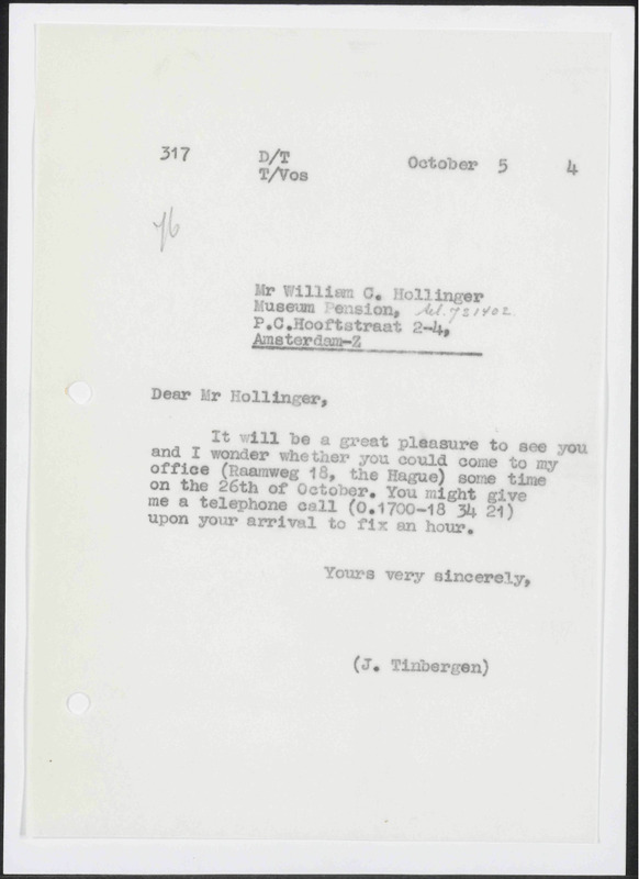 Letter to W.C. Hollinger
