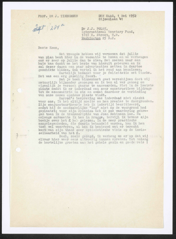 Letter to J.J. Polak