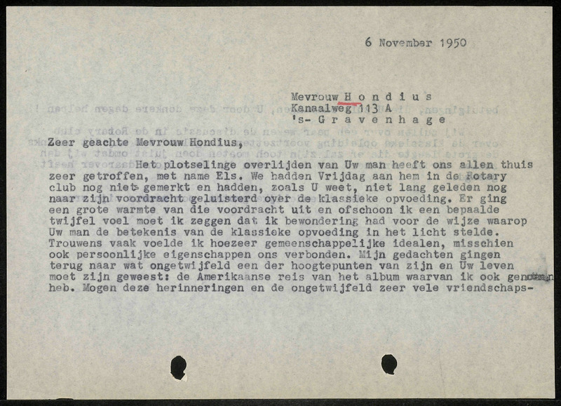 Letter to Hondius