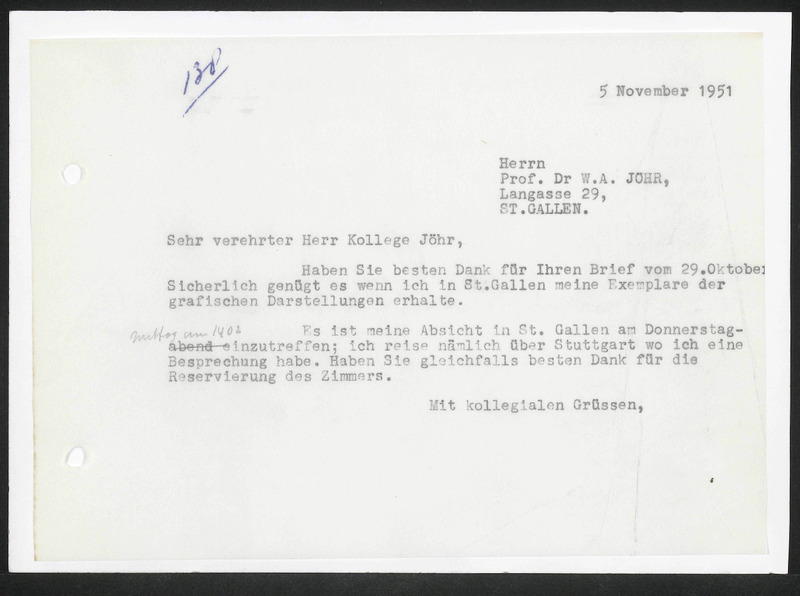 Letter to W.A. Jöhr