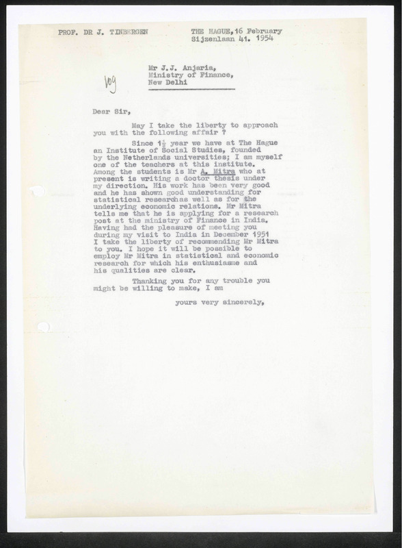 Letter to J.J. Anjaria