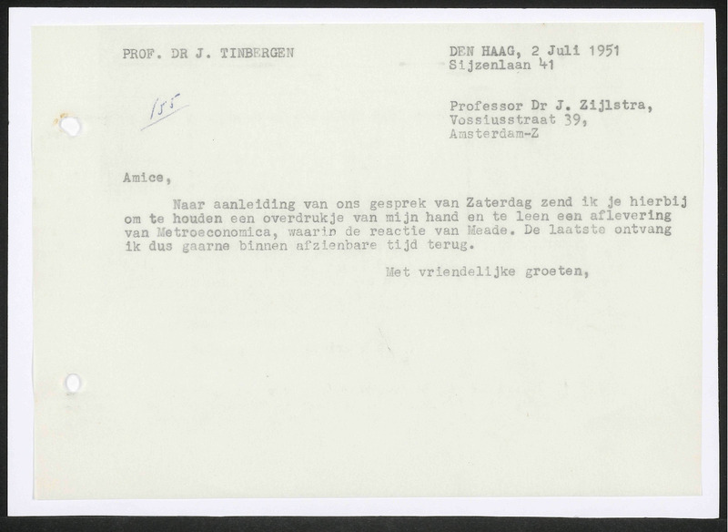 Letter to J. Zijlstra