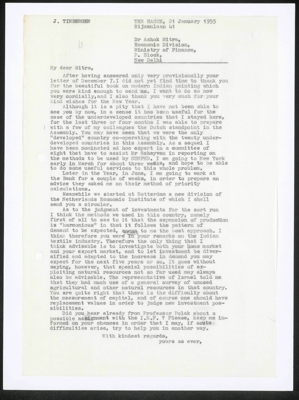 Letter to A. Mitra