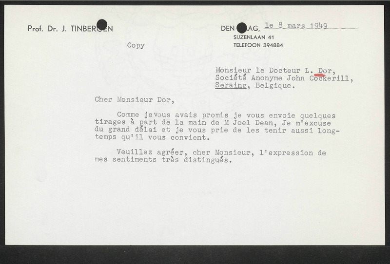 Letter to L. Dor