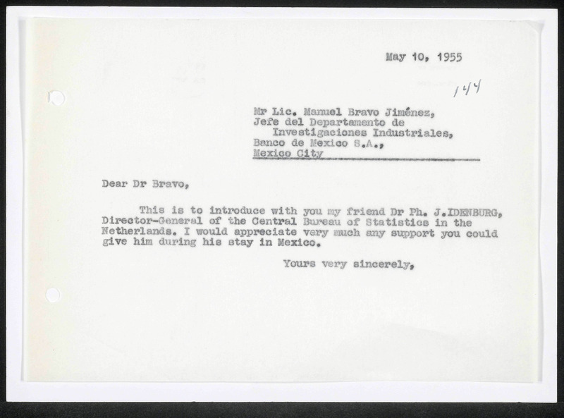 Letter to M. Bravo Jiménez