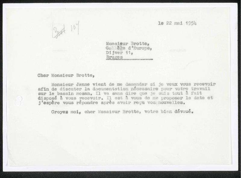 Letter to P. Brotte