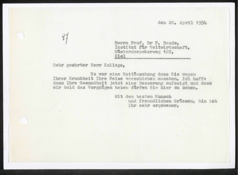 Letter to F. Baade
